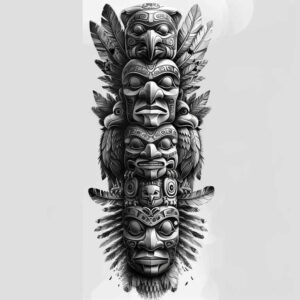 native-craft – tattoo design ideas free ai generated – neotraditional-refined-detail – for-upper-thigh – Gallery: other-native-americans-inkby-ai