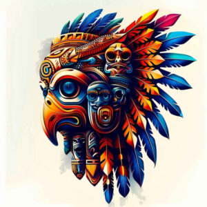native-eagle – tattoo design ideas free ai generated – neotraditional-intricate-shading – for-lower-back – Gallery: other-native-americans-inkby-ai