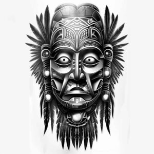 native-earth-symbols – tattoo design ideas free ai generated – neotraditional-layered-shading – for-upper-back – Gallery: other-native-americans-inkby-ai