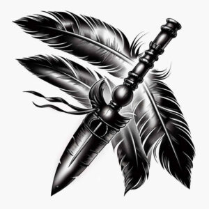 native-earth-symbols – tattoo design ideas free ai generated – neotraditional-vivid-detail – for-lower-thigh – Gallery: other-native-americans-inkby-ai