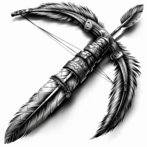 native-feather-patterns – tattoo design ideas free ai generated – realism-life-like – for-behind-ear – Gallery: other-native-americans-inkby-ai