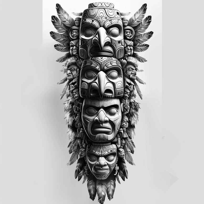 native-feathers – tattoo design ideas free ai generated – realism-glass-effect – for-lower-arm – Gallery: other-native-americans-inkby-ai