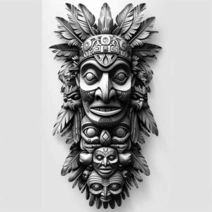 native-folk-art – tattoo design ideas free ai generated – surrealism-shimmering-forms – for-shoulder-blade – Gallery: other-native-americans-inkby-ai