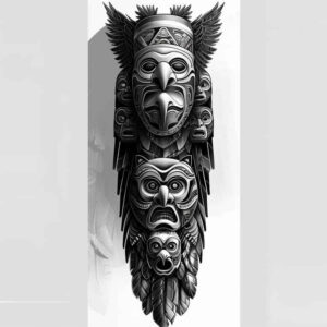 native-geometric-pattern – tattoo design ideas free ai generated – neotraditional-modern-classic – for-shin – Gallery: other-native-americans-inkby-ai