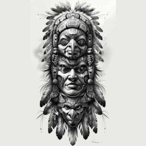 native-herbs – tattoo design ideas free ai generated – realism-skin-illusion – for-lower-leg – Gallery: other-native-americans-inkby-ai