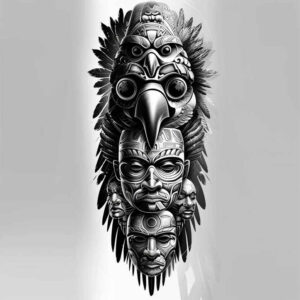 native-ornamental-patterns – tattoo design ideas free ai generated – surrealism-hyperreal – for-neck – Gallery: other-native-americans-inkby-ai