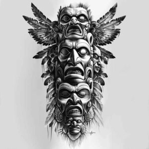 native-spirit – tattoo design ideas free ai generated – neotraditional-precise-lines – for-heel – Gallery: other-native-americans-inkby-ai