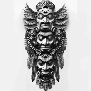 native-spiritual-symbols – tattoo design ideas free ai generated – surrealism-fragmentation – for-abdomen – Gallery: other-native-americans-inkby-ai
