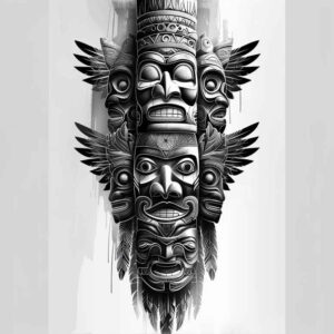 native-spirituality – tattoo design ideas free ai generated – neotraditional-dynamic-color – for-calf – Gallery: other-native-americans-inkby-ai