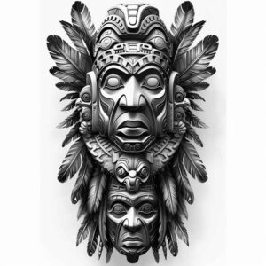native-tradition – tattoo design ideas free ai generated – surrealism-unconscious-imagery – for-collarbone – Gallery: other-native-americans-inkby-ai