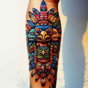 native-tribe – tattoo design ideas free ai generated – neotraditional-sharp-edges – for-ankle – Gallery: other-native-americans-inkby-ai