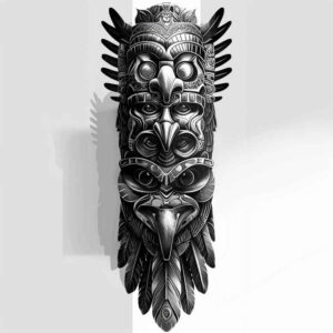 native-war-symbols – tattoo design ideas free ai generated – realism-soft-contrast – for-back-shoulder – Gallery: other-native-americans-inkby-ai