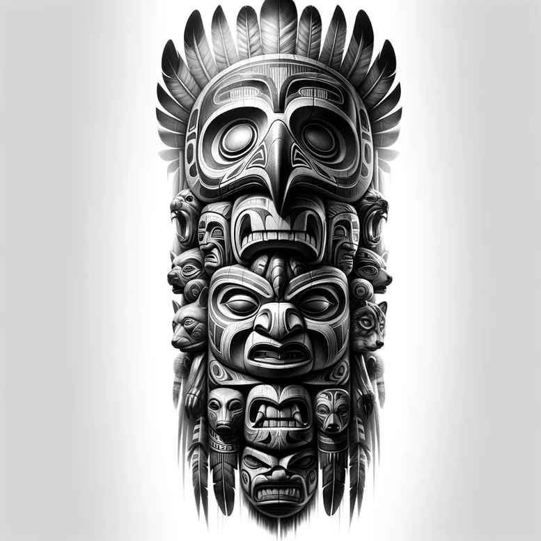 native-warrior – tattoo design ideas free ai generated – neotraditional-defined-outlines – for-toe – Gallery: other-native-americans-inkby-ai