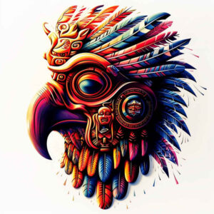 native-warrior – tattoo design ideas free ai generated – surrealism-altered-reality – for-shoulder – Gallery: other-native-americans-inkby-ai