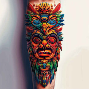 other-native-americans tattoo design ideas Realism natural contrast detailed for calf
