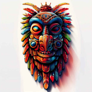 totem – tattoo design ideas free ai generated – realism-sharp-focus – for-spine – Gallery: other-native-americans-inkby-ai