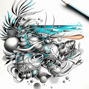 clean-stroke – tattoo design ideas free ai generated – realism-clean-whites – for-upper-chest – Gallery: other-other-inkby-ai