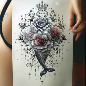 concise – tattoo design ideas free ai generated – neotraditional-dynamic-color – for-upper-thigh – Gallery: other-other-inkby-ai
