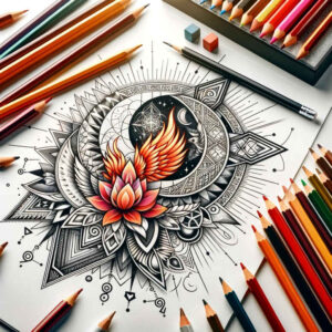 dotwork – tattoo design ideas free ai generated – neotraditional-color-saturation – for-side – Gallery: other-other-inkby-ai