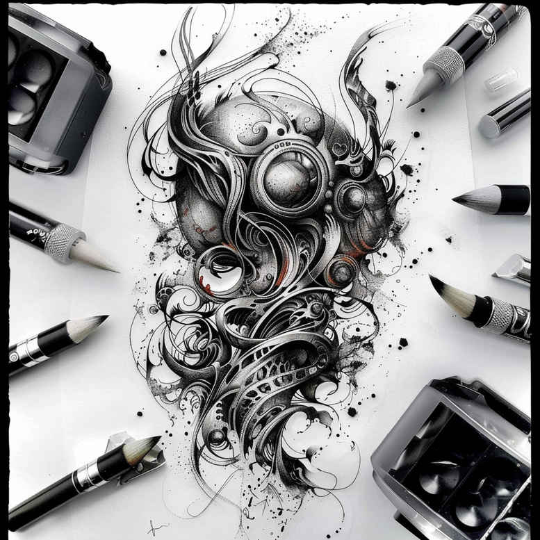 minimalist – tattoo design ideas free ai generated – neotraditional-contoured-forms – for-palm – Gallery: other-other-inkby-ai