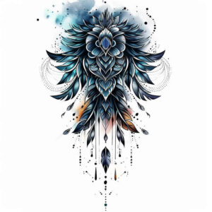 open-space – tattoo design ideas free ai generated – neotraditional-color-blending – for-upper-back – Gallery: other-other-inkby-ai