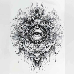 pinprick – tattoo design ideas free ai generated – surrealism-vibrant-contrasts – for-upper-thigh – Gallery: other-other-inkby-ai