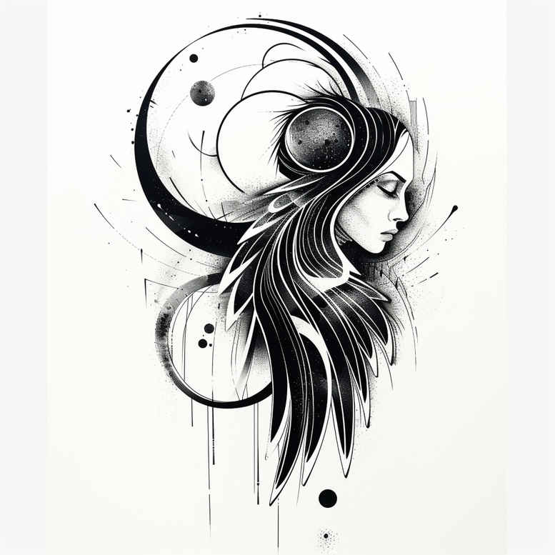 pristine – tattoo design ideas free ai generated – neotraditional-rich-blacks – for-neck – Gallery: other-other-inkby-ai