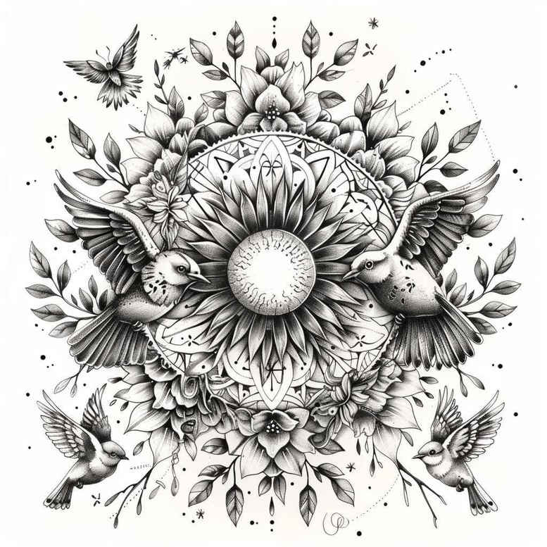 pure-design – tattoo design ideas free ai generated – neotraditional-precise-lines – for-chest – Gallery: other-other-inkby-ai