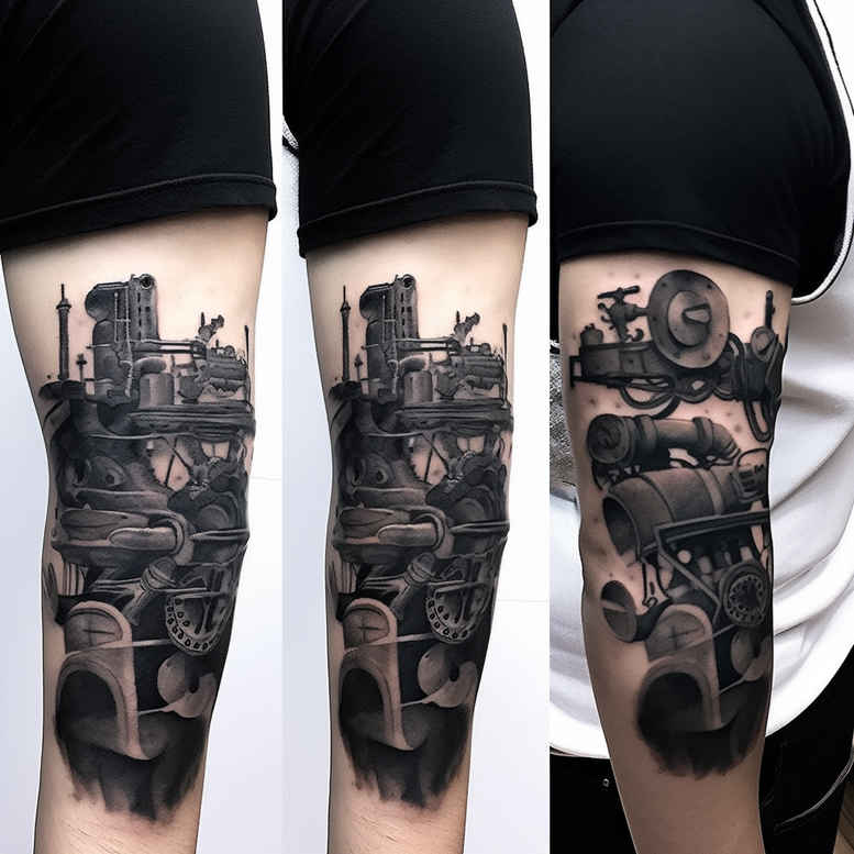 pure-outline – tattoo design ideas free ai generated – surrealism-mysterious – for-shin – Gallery: other-other-inkby-ai