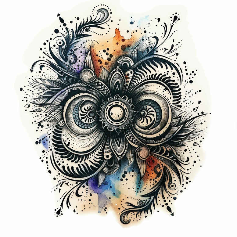 simple-dot – tattoo design ideas free ai generated – neotraditional-rich-shading – for-lower-thigh – Gallery: other-other-inkby-ai