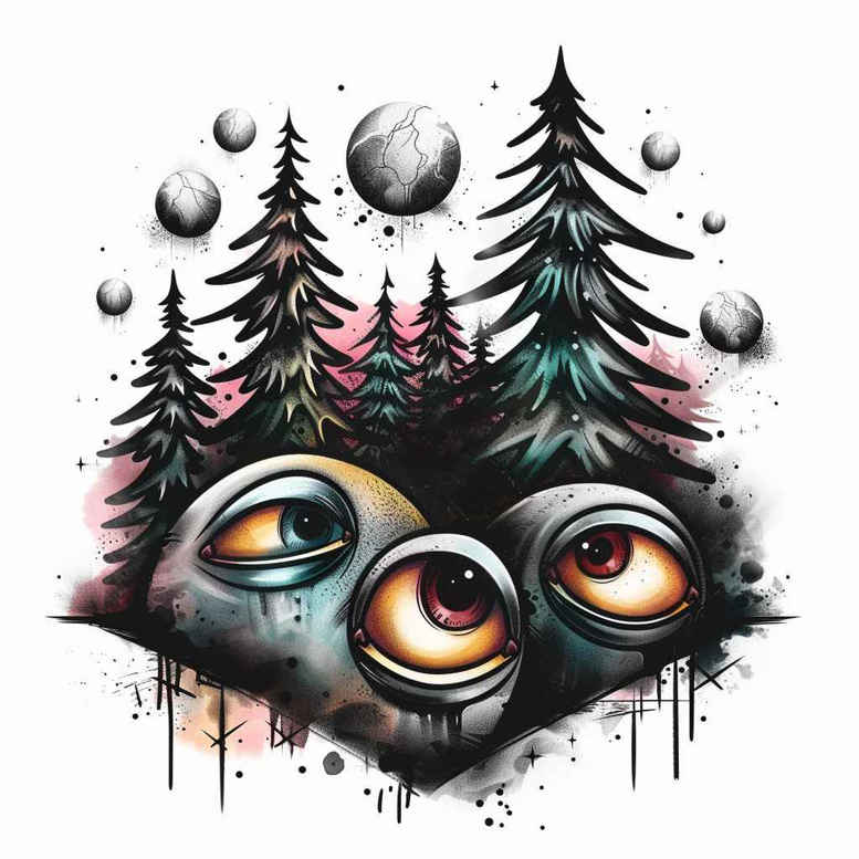 single-color – tattoo design ideas free ai generated – surrealism-fantastical – for-upper-shoulder – Gallery: other-other-inkby-ai