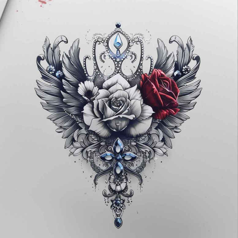 subtle – tattoo design ideas free ai generated – neotraditional-bold-highlights – for-foot – Gallery: other-other-inkby-ai