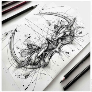 subtle-motif – tattoo design ideas free ai generated – surrealism-unreal – for-lower-chest – Gallery: other-other-inkby-ai
