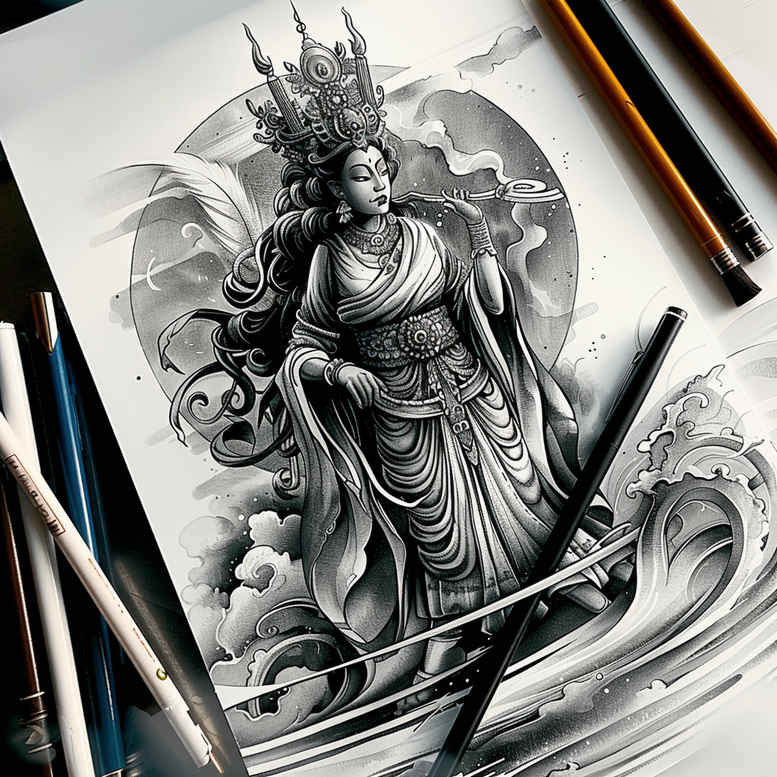 abstract – tattoo design ideas free ai generated – realism-life-like – for-inner-arm – Gallery: other-religions-inkby-ai