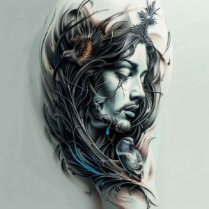 airy-touch – tattoo design ideas free ai generated – neotraditional-dynamic-color – for-back – Gallery: other-religions-inkby-ai