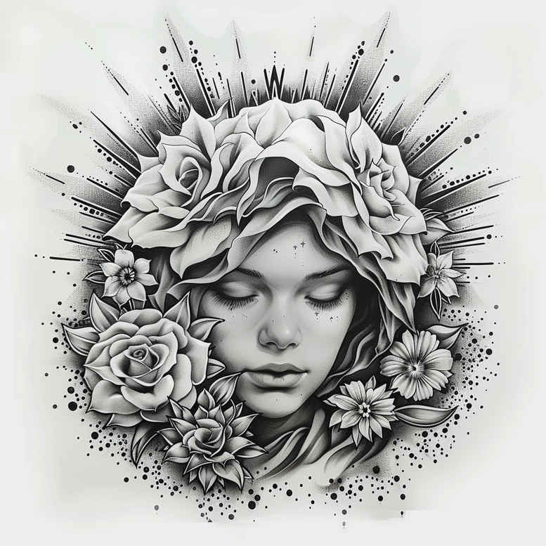 clean-lines – tattoo design ideas free ai generated – neotraditional-modern-classic – for-side-torso – Gallery: other-religions-inkby-ai
