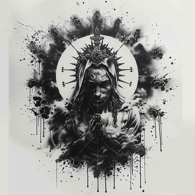 clean-shape – tattoo design ideas free ai generated – realism-realistic – for-shoulder – Gallery: other-religions-inkby-ai