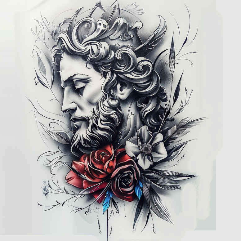 clear-cut – tattoo design ideas free ai generated – realism-realistic-texture – for-side – Gallery: other-religions-inkby-ai