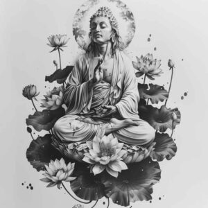 crisp-outline – tattoo design ideas free ai generated – realism-realistic-proportions – for-side – Gallery: other-religions-inkby-ai