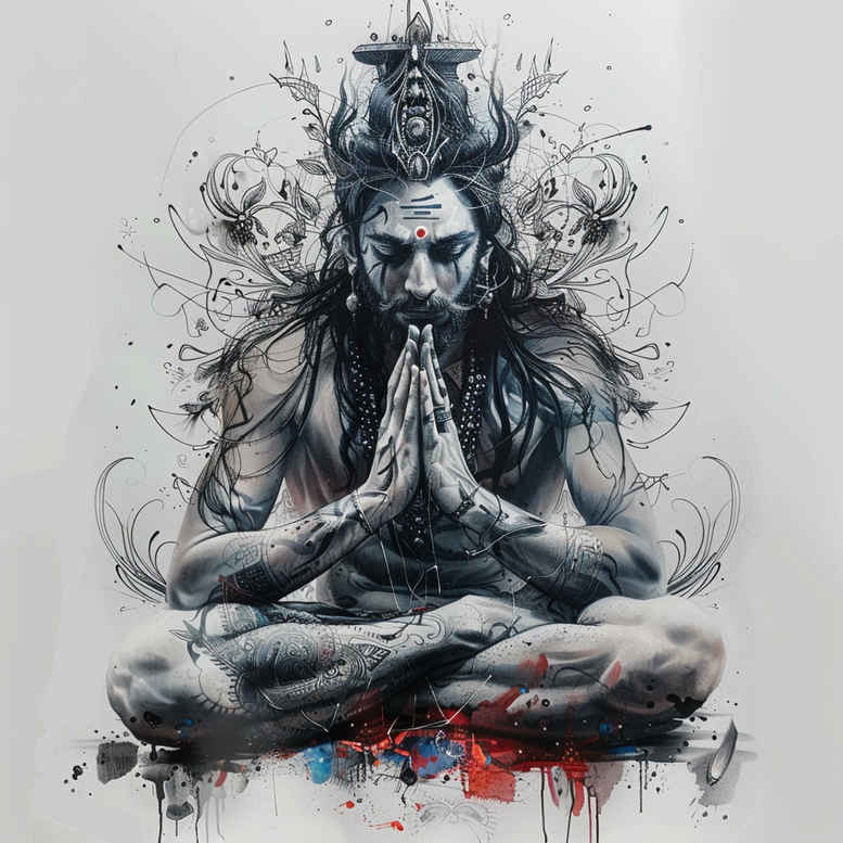 delicate – tattoo design ideas free ai generated – neotraditional-artistic-contrast – for-back-of-neck – Gallery: other-religions-inkby-ai
