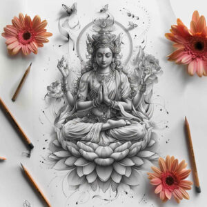 delicate – tattoo design ideas free ai generated – realism-ultra-detailed – for-abdomen – Gallery: other-religions-inkby-ai