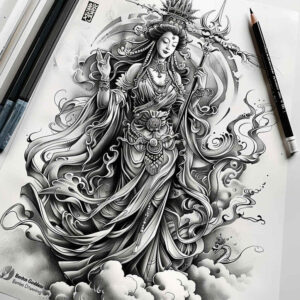 elegant – tattoo design ideas free ai generated – realism-light-play – for-upper-shoulder – Gallery: other-religions-inkby-ai