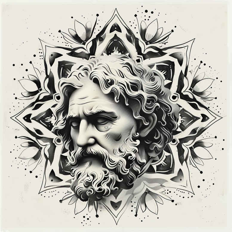 empty-space – tattoo design ideas free ai generated – surrealism-transcendent – for-chest – Gallery: other-religions-inkby-ai