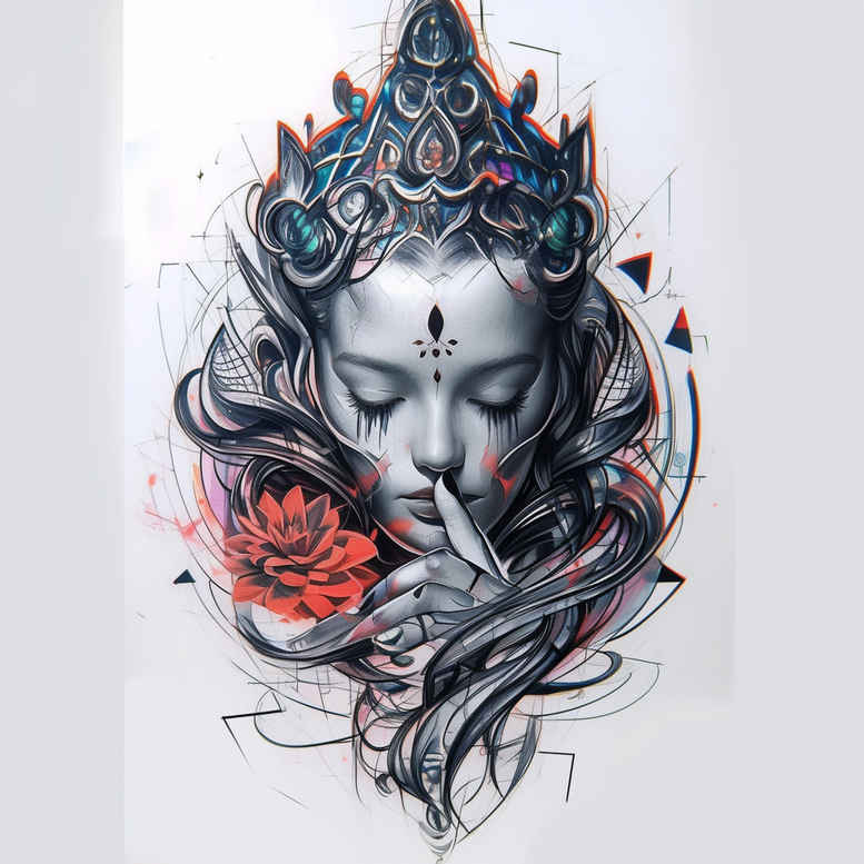micro-design – tattoo design ideas free ai generated – surrealism-fluid-forms – for-hip – Gallery: other-religions-inkby-ai