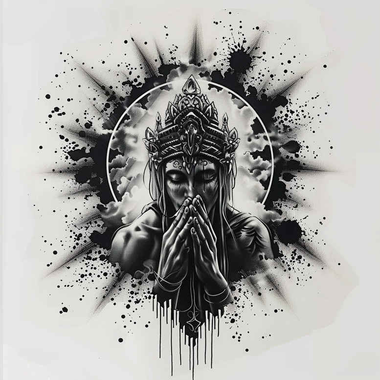 minimal-texture – tattoo design ideas free ai generated – realism-natural-luminosity – for-temple – Gallery: other-religions-inkby-ai