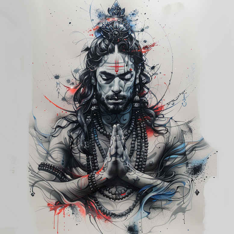 no-shading – tattoo design ideas free ai generated – surrealism-blurred-edges – for-sternum – Gallery: other-religions-inkby-ai