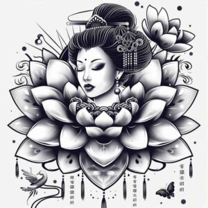 pristine – tattoo design ideas free ai generated – neotraditional-subtle-highlights – for-lower-chest – Gallery: other-religions-inkby-ai
