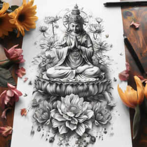 punctual – tattoo design ideas free ai generated – realism-naturalistic – for-palm – Gallery: other-religions-inkby-ai