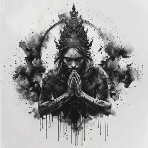 refined – tattoo design ideas free ai generated – realism-gentle-shadow – for-fingers – Gallery: other-religions-inkby-ai