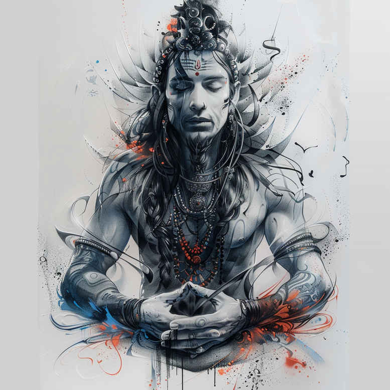 short-stroke – tattoo design ideas free ai generated – surrealism-enigmatic-visuals – for-foot – Gallery: other-religions-inkby-ai